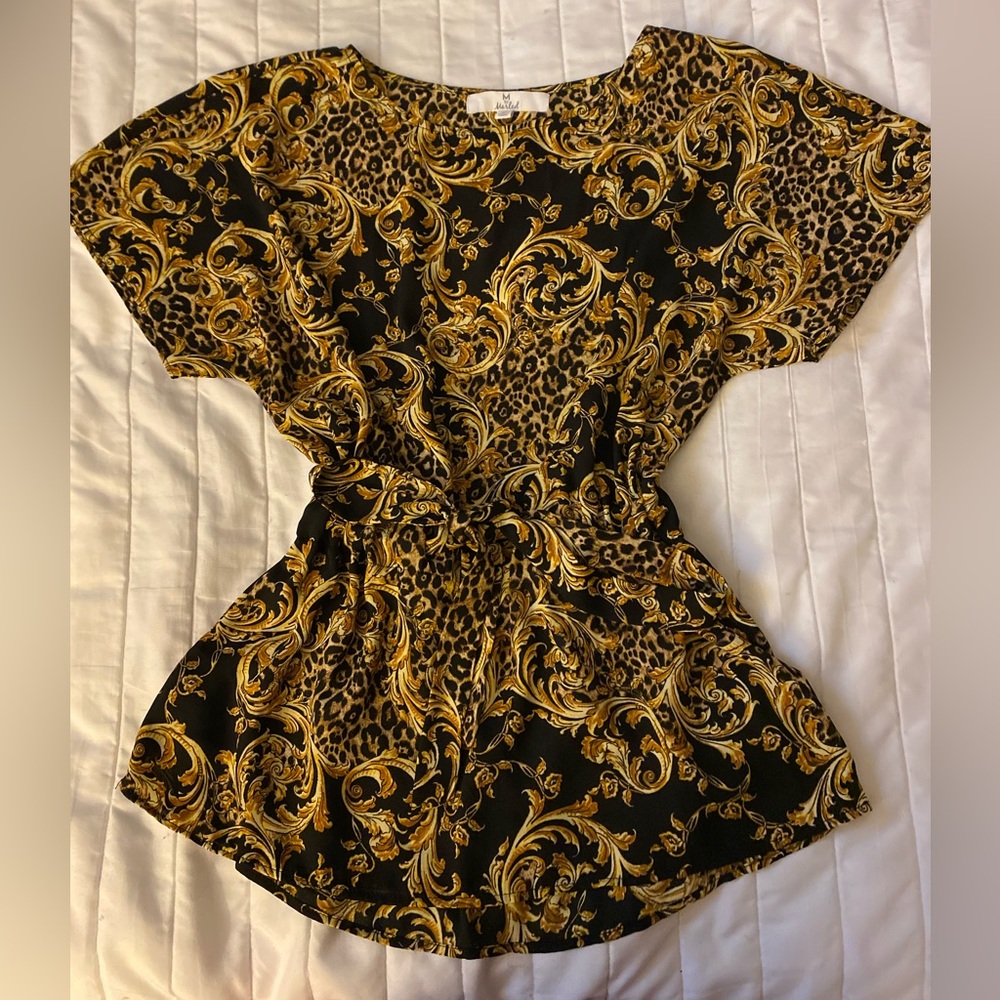 M by Marled black and gold blouse